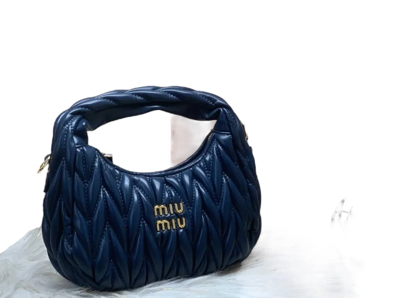 Miu Miu Matelassé Nappa Leather Mini Hobo Bag