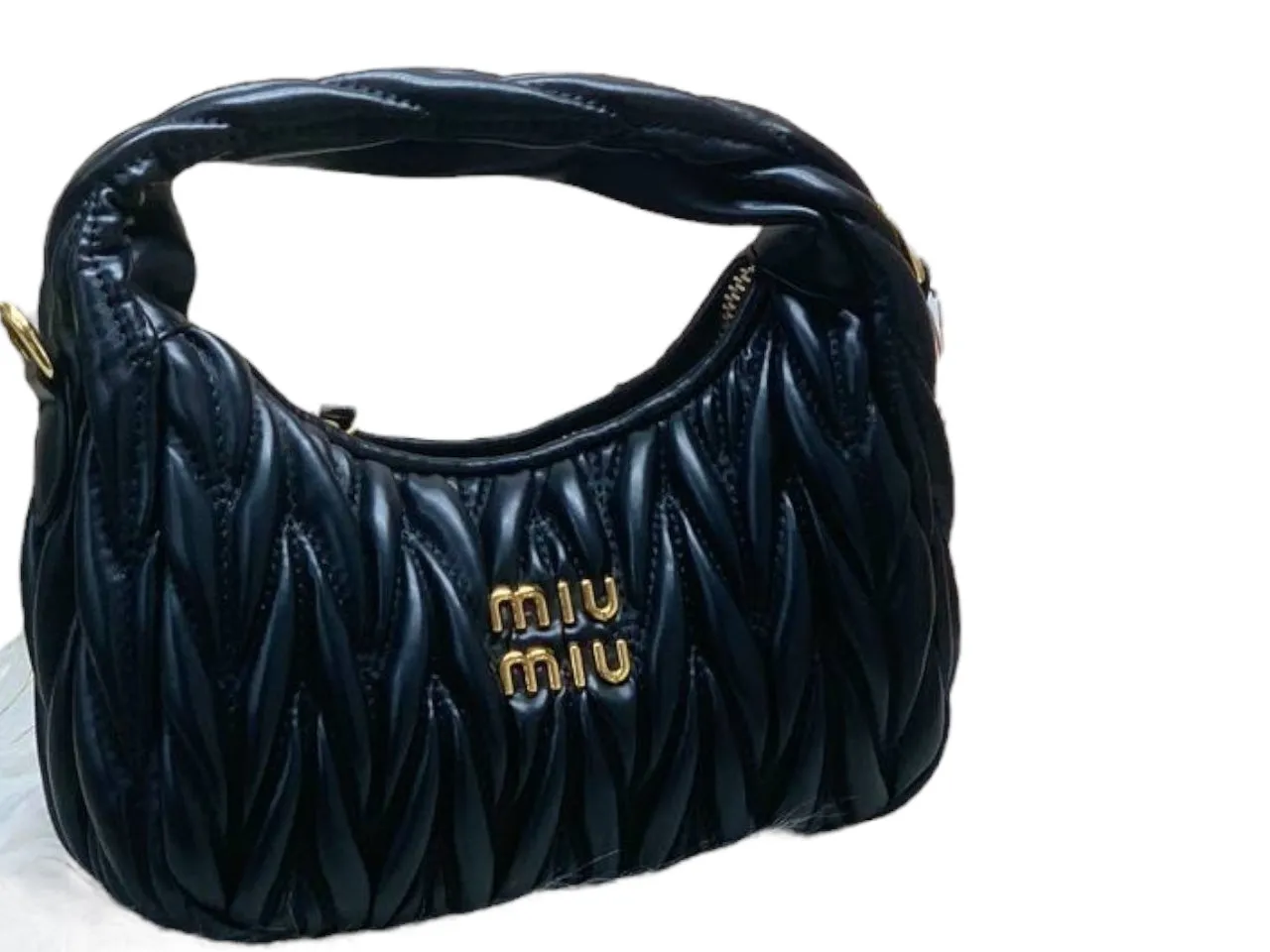 Miu Miu Matelassé Nappa Leather Mini Hobo Bag
