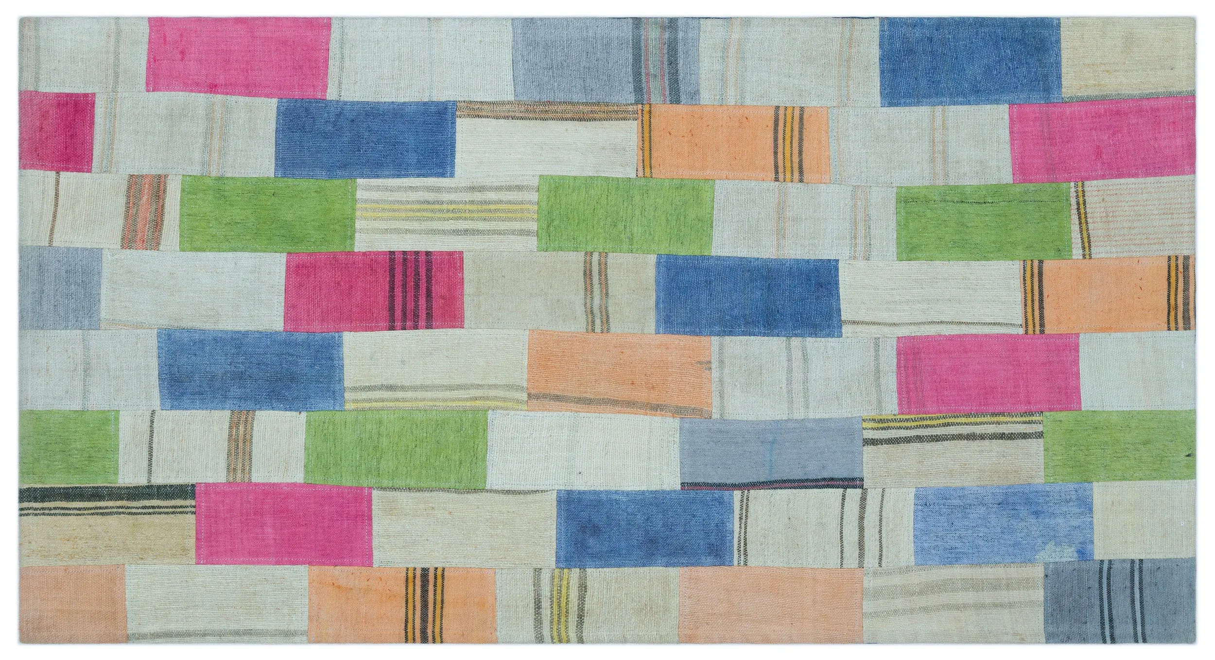 Mixed Over Dyed Kilim Patchwork Unique Rug 2'9'' x 5'1'' ft 83 x 156 cm