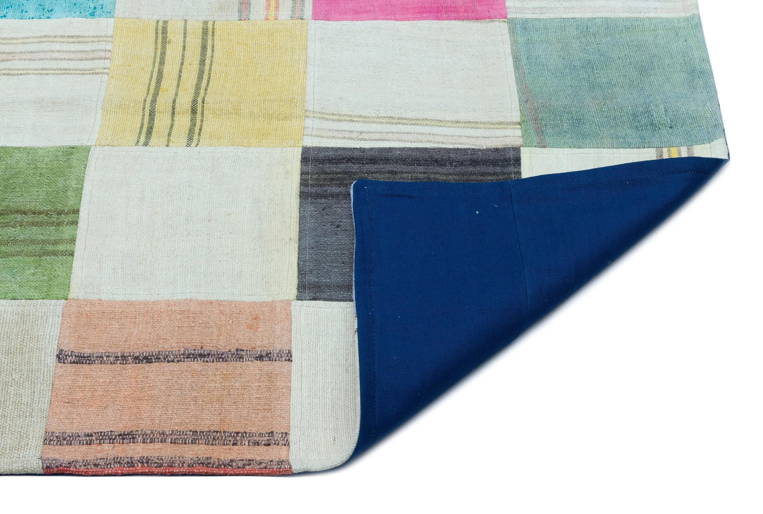 Mixed Over Dyed Kilim Patchwork Unique Rug 5'2'' x 7'7'' ft 158 x 230 cm