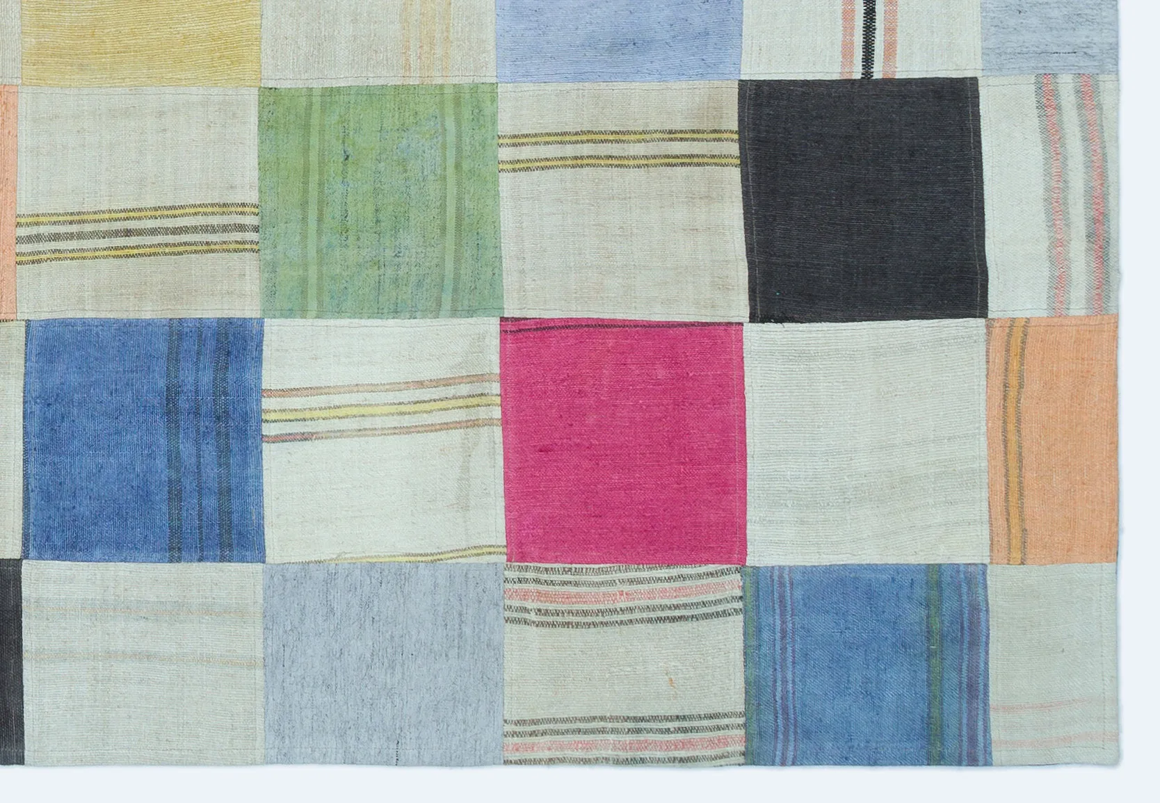 Mixed Over Dyed Kilim Patchwork Unique Rug 5'3'' x 7'6'' ft 160 x 228 cm