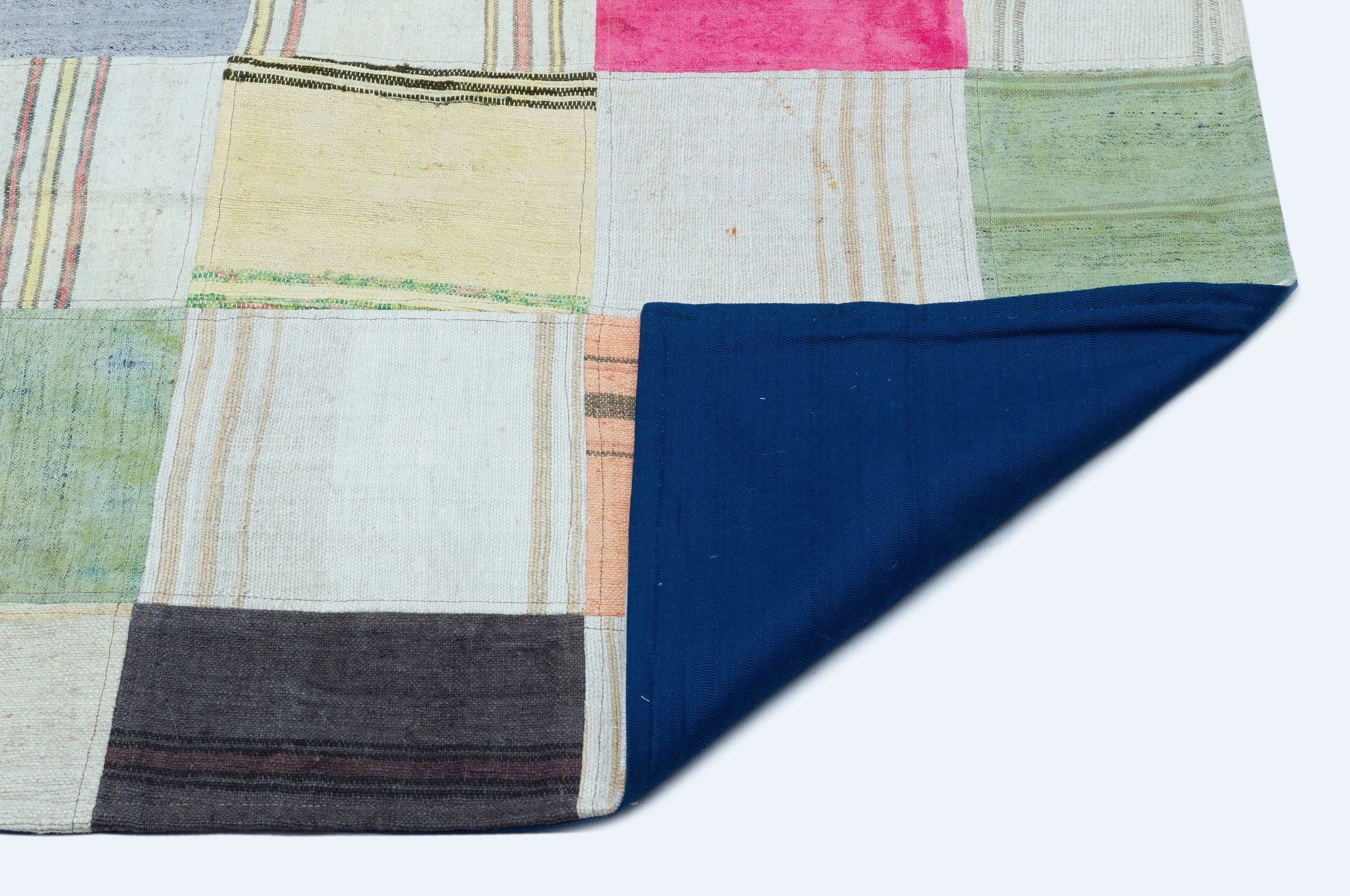 Mixed Over Dyed Kilim Patchwork Unique Rug 5'3'' x 7'6'' ft 160 x 228 cm