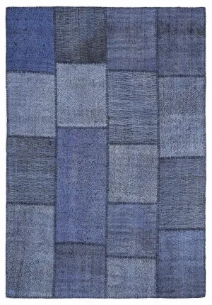 Mixed Over Dyed Kilim Patchwork Unique Rug 5'3'' x 7'7'' ft 160 x 230 cm