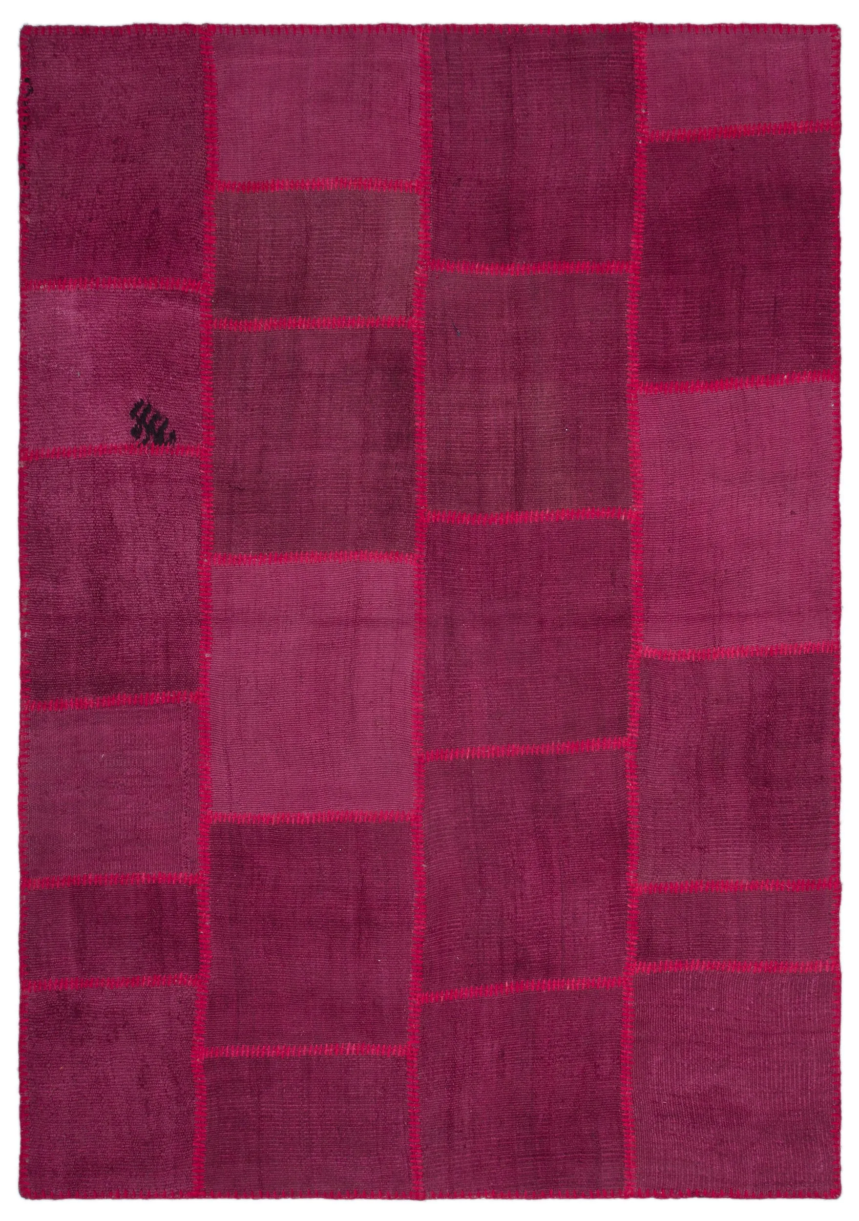Mixed Over Dyed Kilim Patchwork Unique Rug 5'4'' x 7'7'' ft 162 x 231 cm
