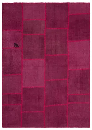 Mixed Over Dyed Kilim Patchwork Unique Rug 5'4'' x 7'7'' ft 162 x 231 cm