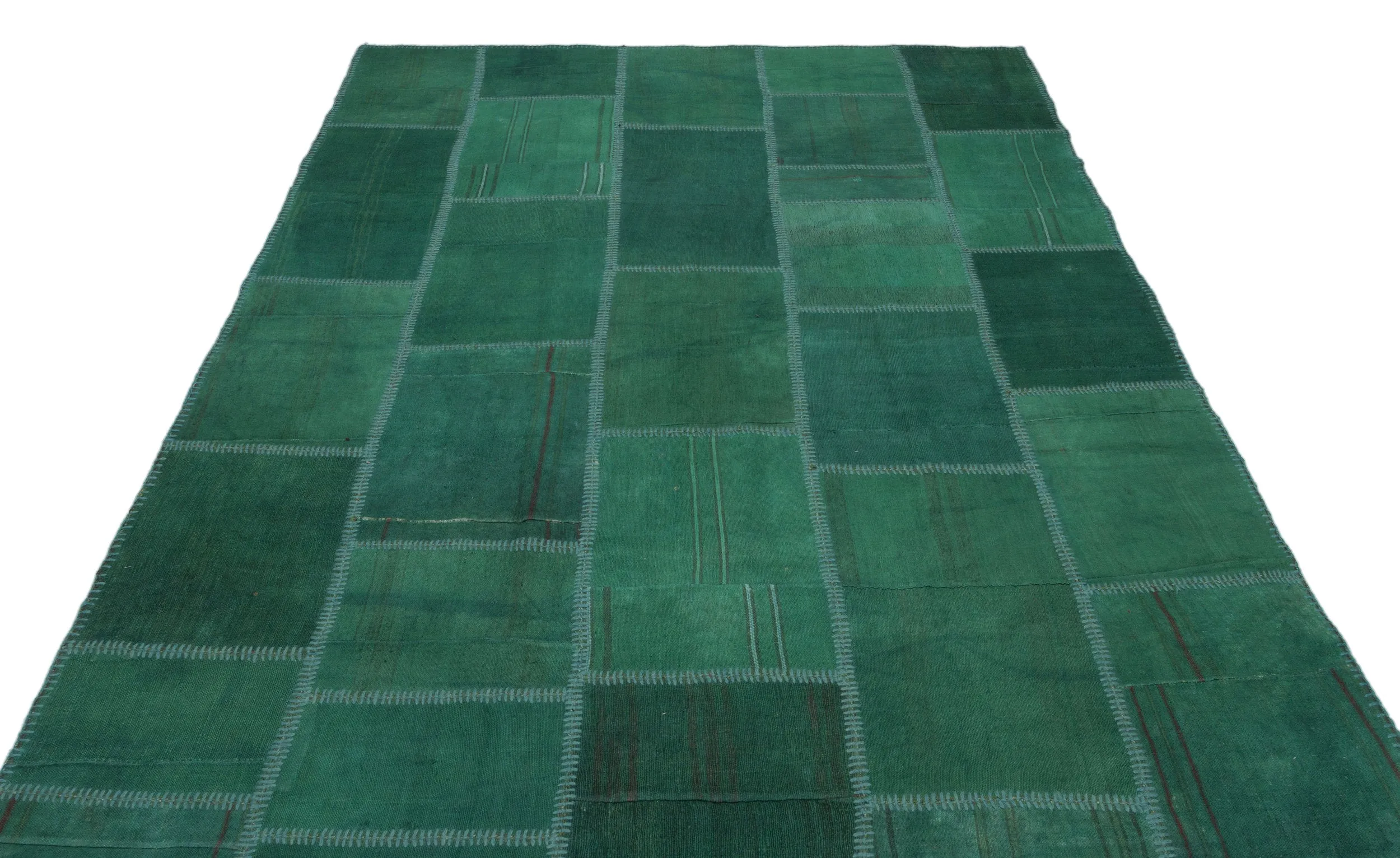 Mixed Over Dyed Kilim Patchwork Unique Rug 6'5'' x 9'11'' ft 195 x 301 cm