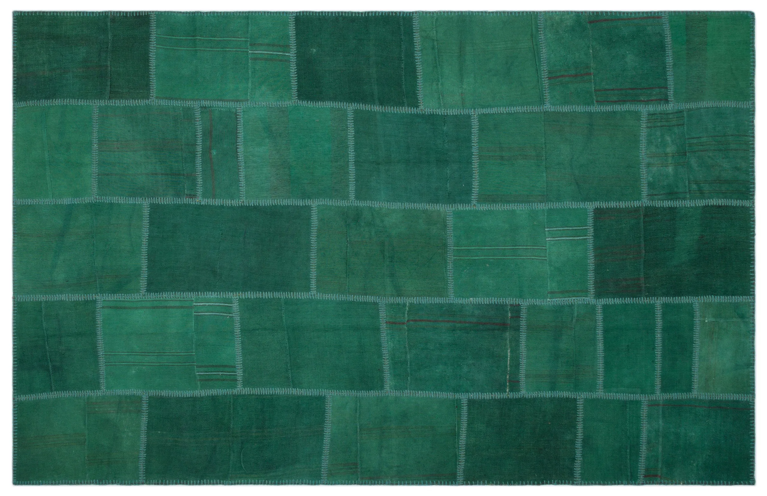 Mixed Over Dyed Kilim Patchwork Unique Rug 6'5'' x 9'11'' ft 195 x 301 cm