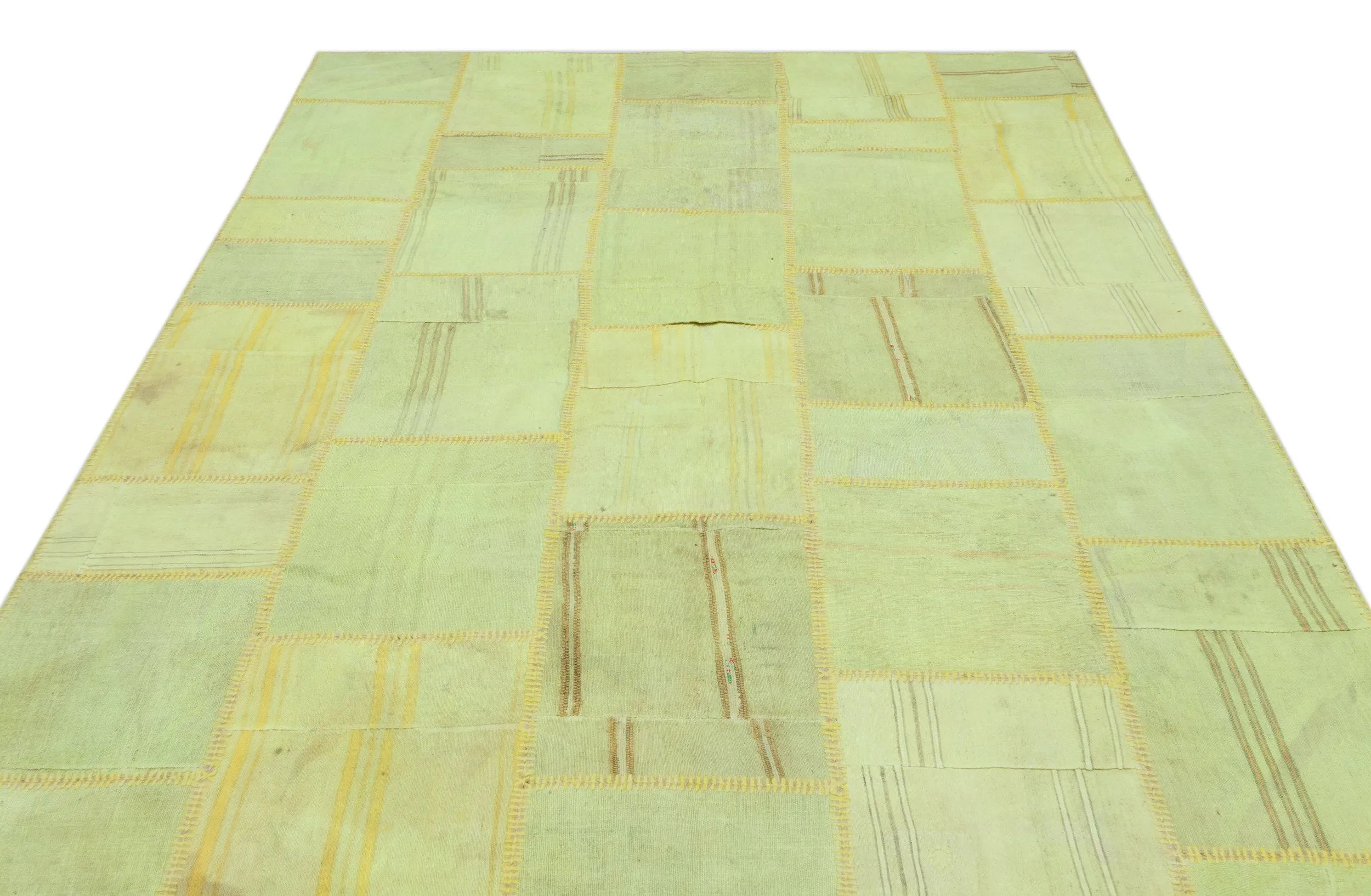 Mixed Over Dyed Kilim Patchwork Unique Rug 6'6'' x 9'11'' ft 198 x 301 cm