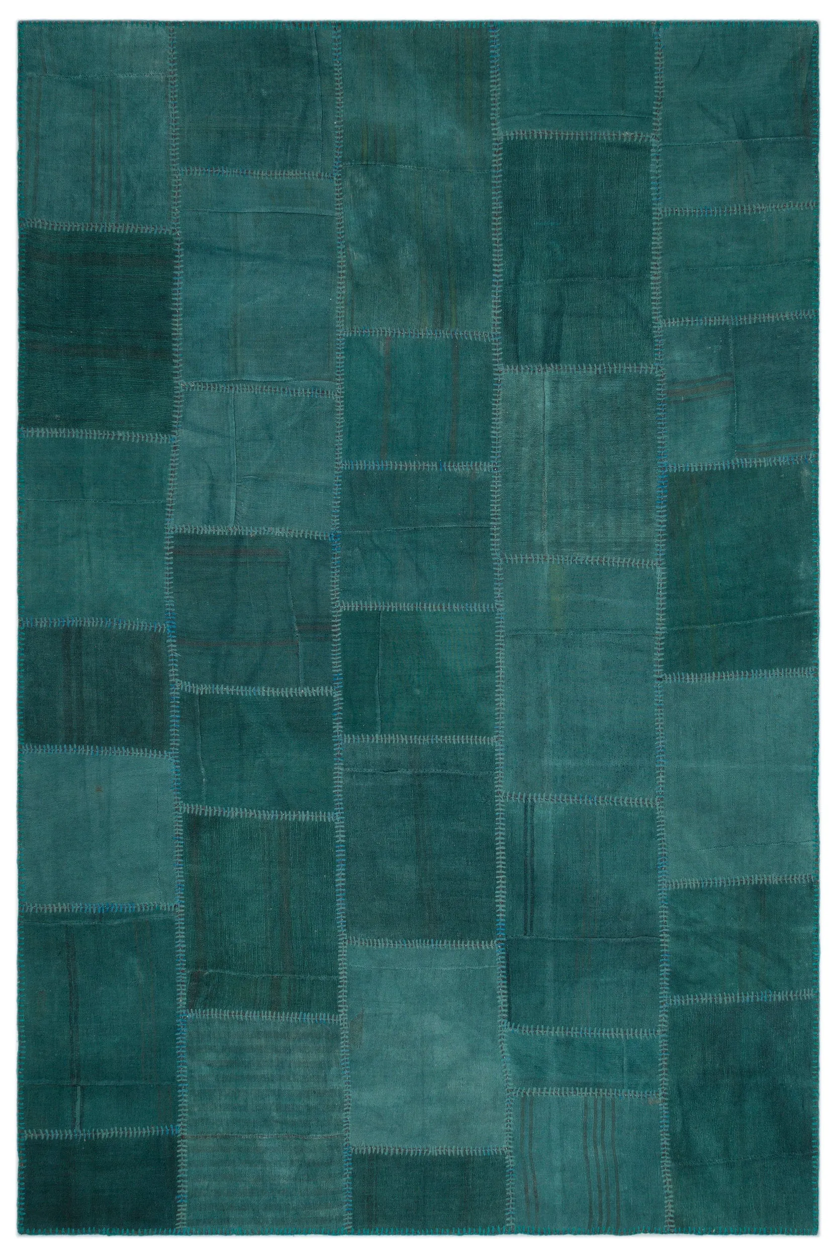 Mixed Over Dyed Kilim Patchwork Unique Rug 6'6'' x 9'8'' ft 197 x 295 cm