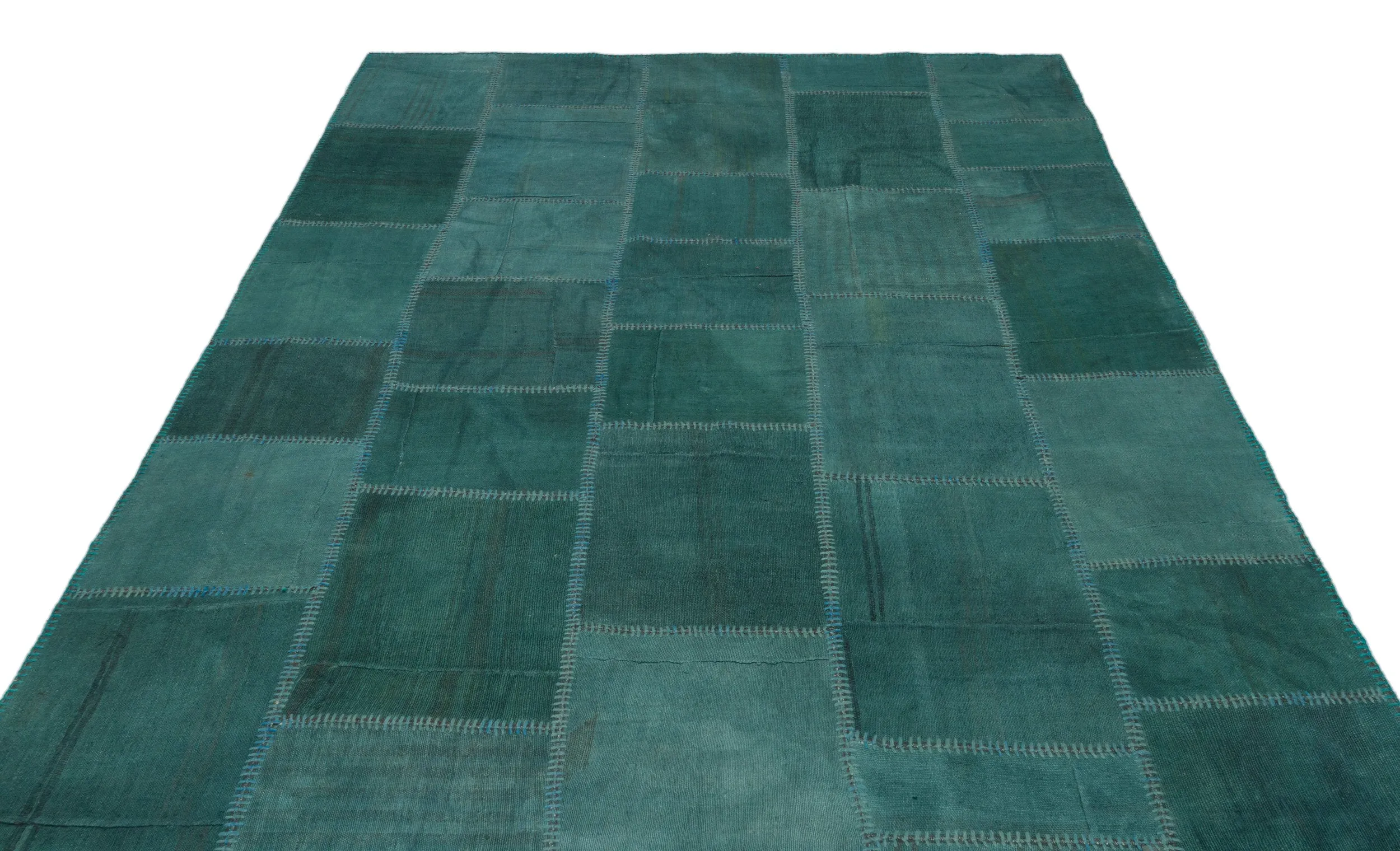 Mixed Over Dyed Kilim Patchwork Unique Rug 6'6'' x 9'8'' ft 197 x 295 cm
