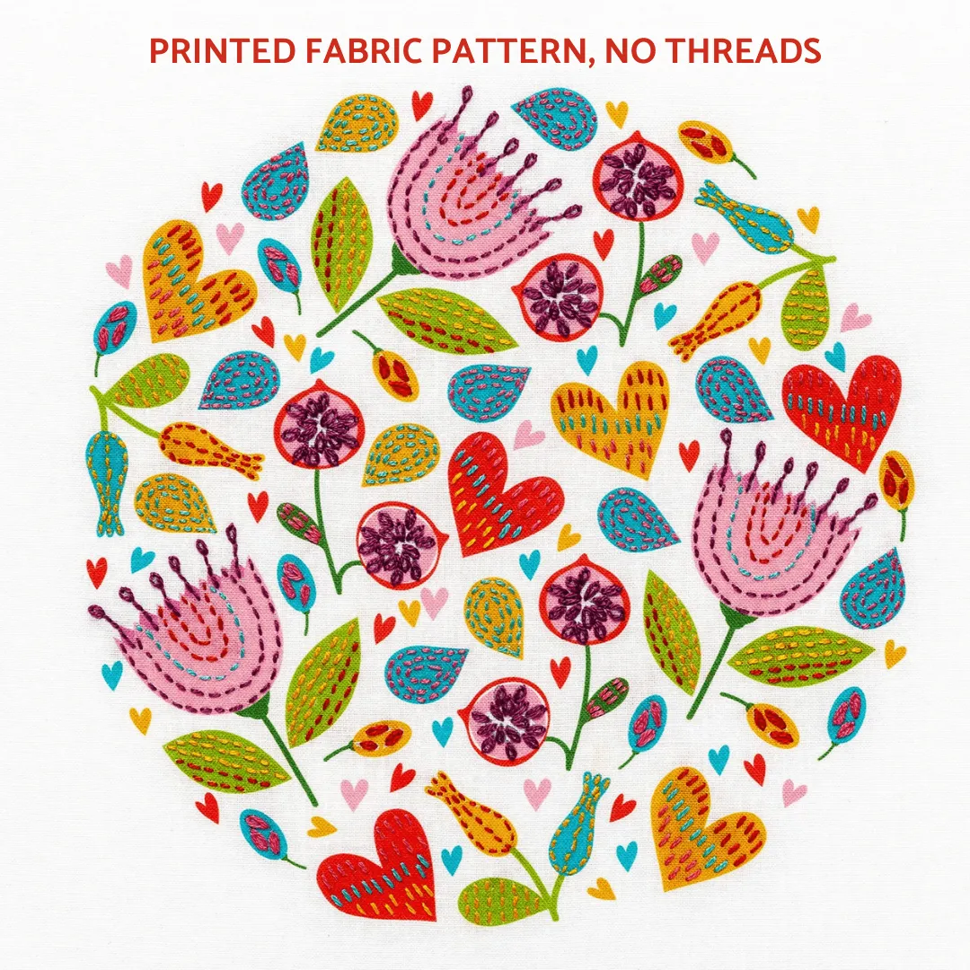 Modern floral embroidery pattern