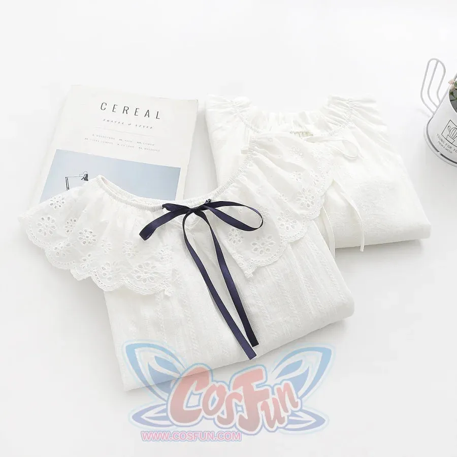 Mori Girl Sweet Lace Collar Shirt S22289