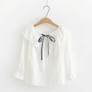Mori Girl Sweet Lace Collar Shirt S22289