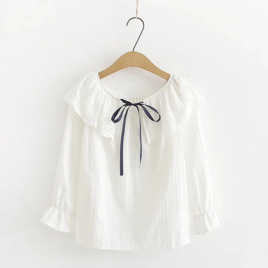 Mori Girl Sweet Lace Collar Shirt S22289