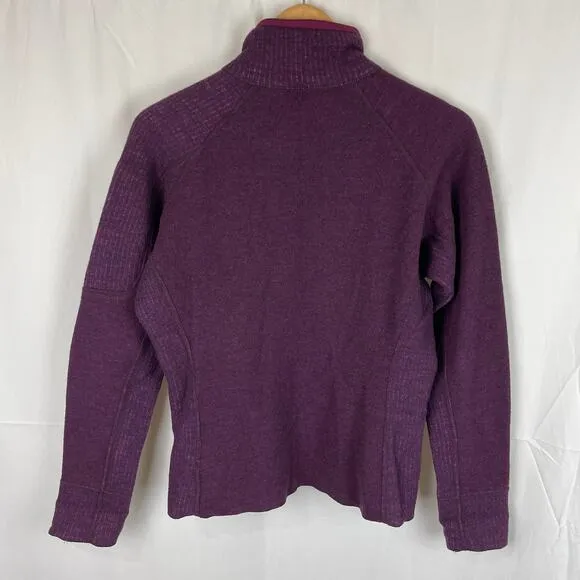 Mountain Hardwear Sarafin Purple Full Zip Sweater Jacket Wool Blend Size M