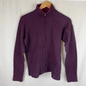 Mountain Hardwear Sarafin Purple Full Zip Sweater Jacket Wool Blend Size M