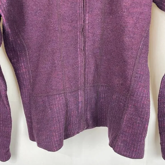 Mountain Hardwear Sarafin Purple Full Zip Sweater Jacket Wool Blend Size M