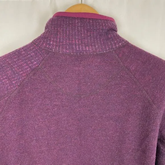 Mountain Hardwear Sarafin Purple Full Zip Sweater Jacket Wool Blend Size M