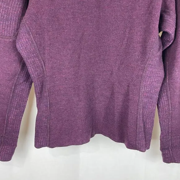 Mountain Hardwear Sarafin Purple Full Zip Sweater Jacket Wool Blend Size M