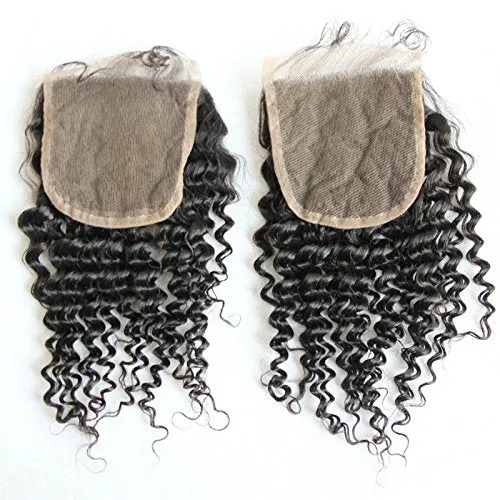 MsFenda Hair 100% Brazilian Human Hair Kinky Curly Hair 1 Pcs Lace Closure (4*4)