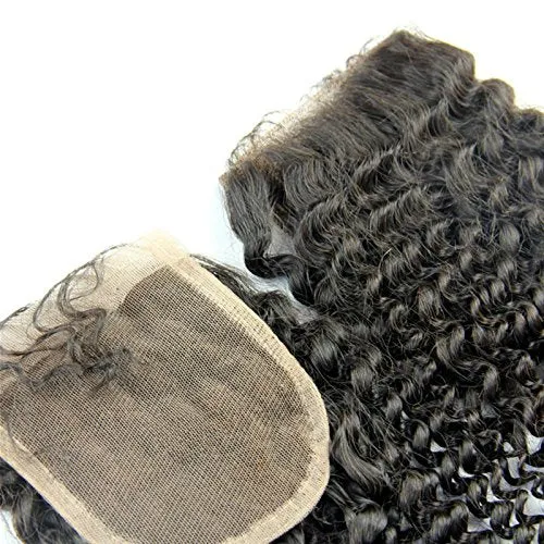 MsFenda Hair 100% Brazilian Human Hair Kinky Curly Hair 1 Pcs Lace Closure (4*4)