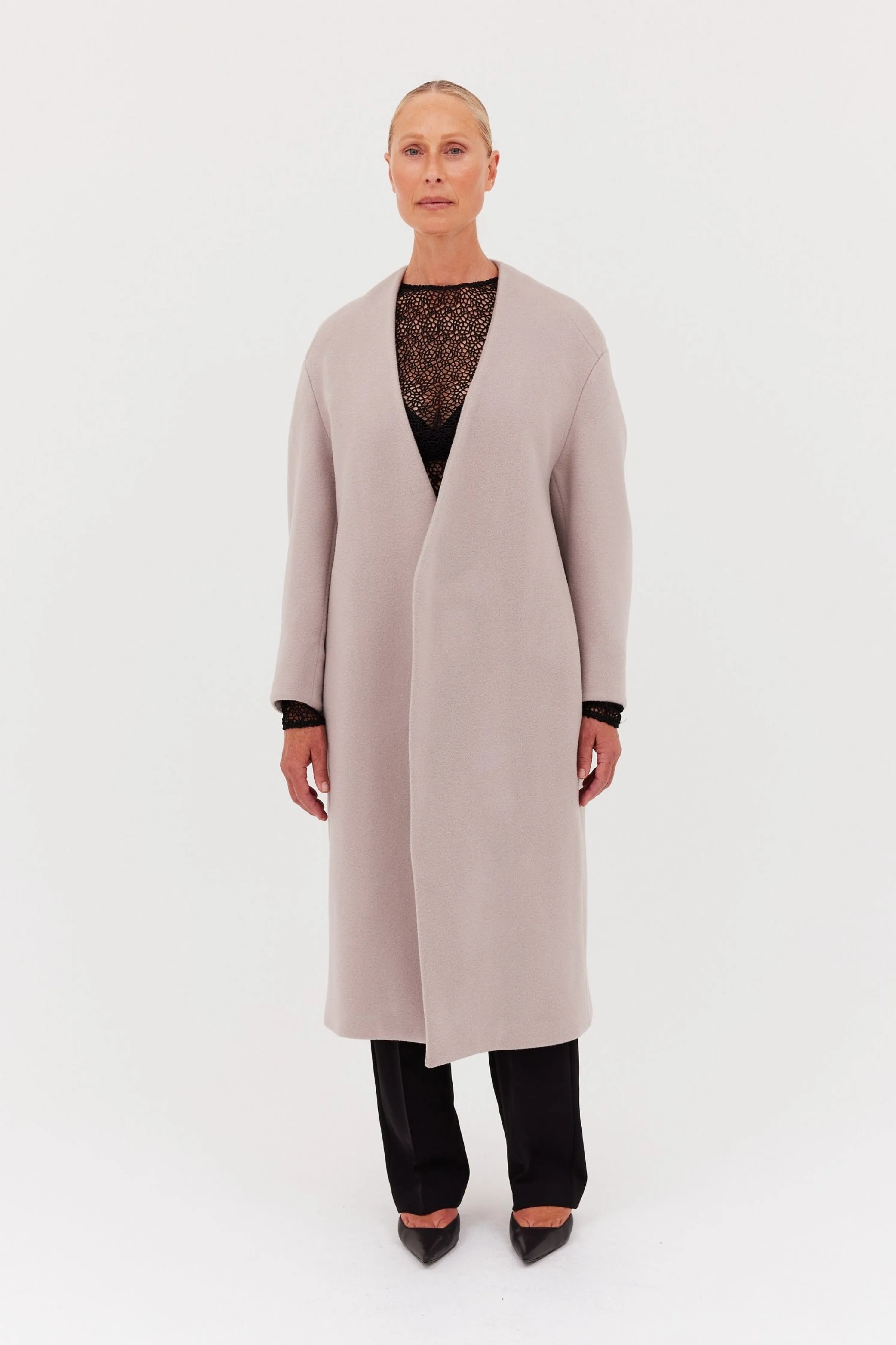 MUSHROOM COATING ENFOLD COAT