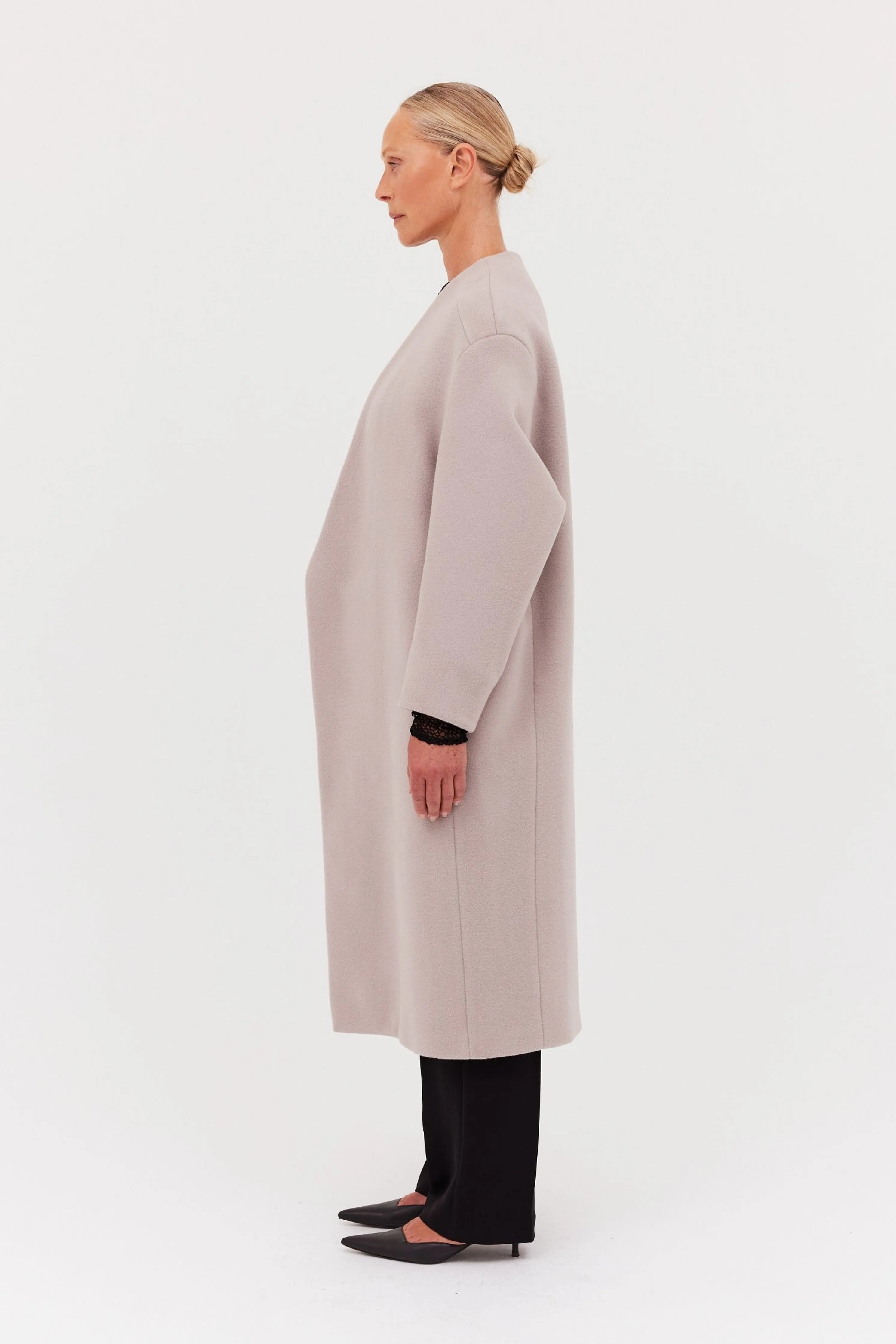 MUSHROOM COATING ENFOLD COAT