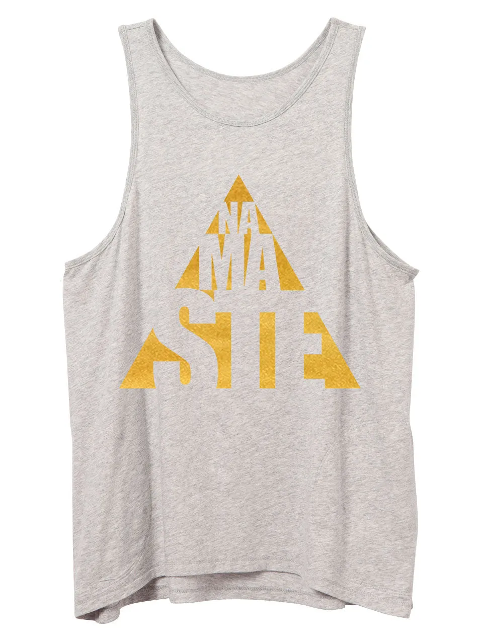 Namasté Pocket Yoga Tank - Heather Gray with Gold Foil