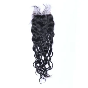 Natural Curly Virgin Human Hair Natural Black Closure 4*4