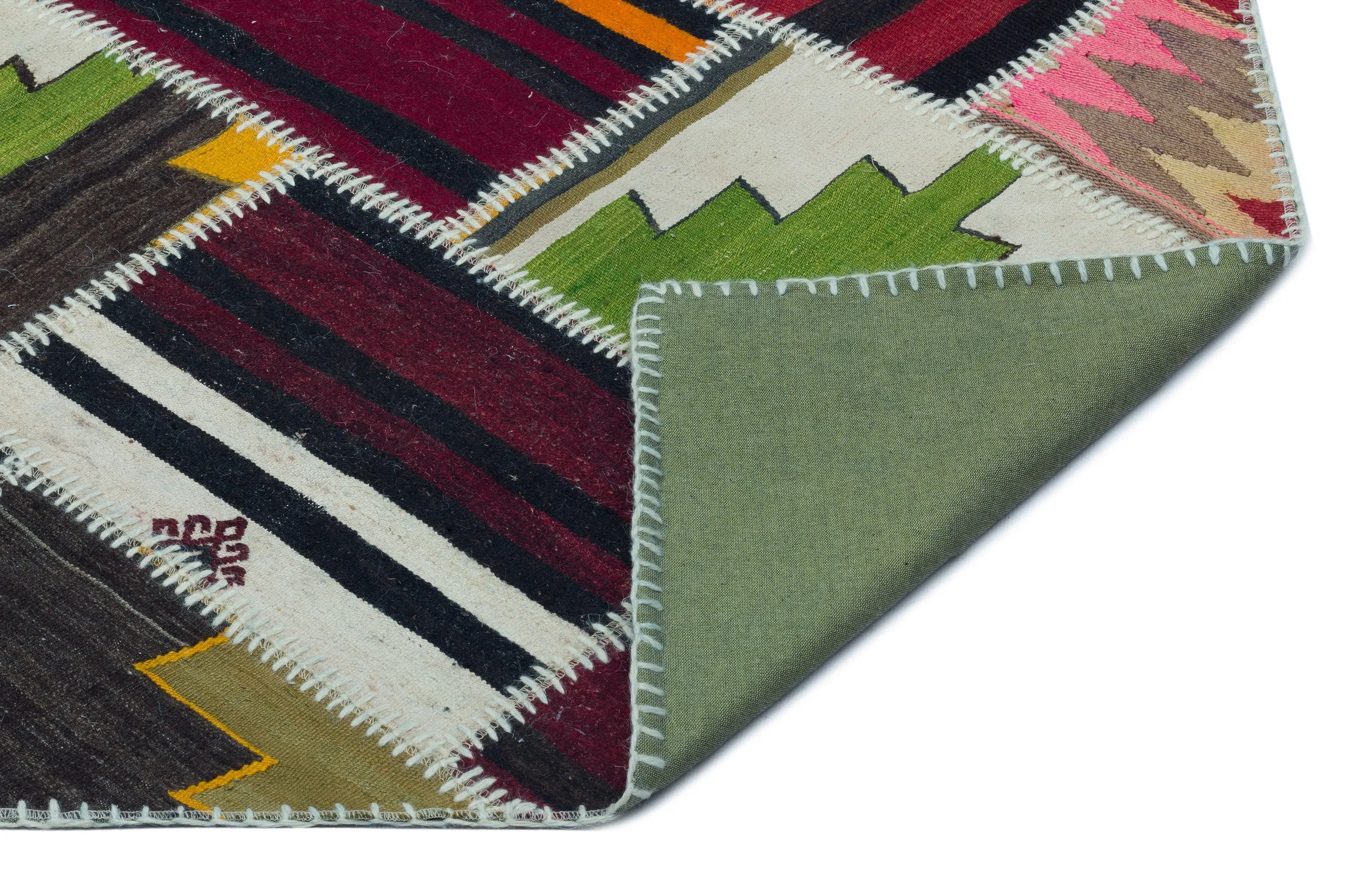 Naturel Over Dyed Kilim Patchwork Unique Rug 4'12'' x 7'10'' ft 152 x 240 cm