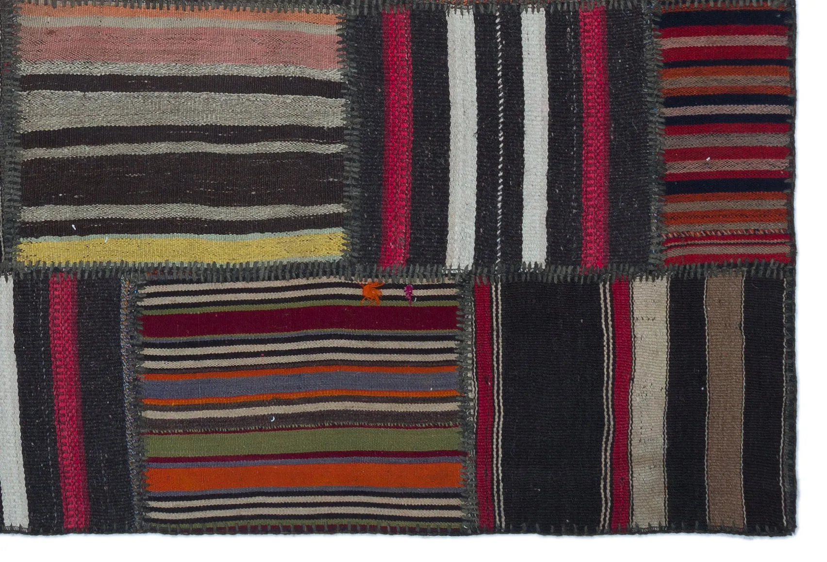 Naturel Over Dyed Kilim Patchwork Unique Rug 5'1'' x 7'8'' ft 156 x 233 cm