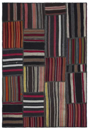 Naturel Over Dyed Kilim Patchwork Unique Rug 5'1'' x 7'8'' ft 156 x 233 cm