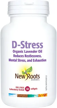 New Roots D-Stress Anxiety Relief Lavender Oil 30 Softgels