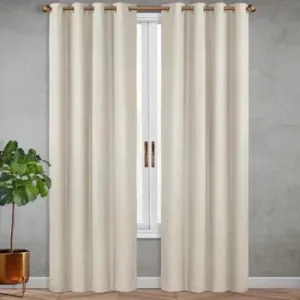 NEW Silk Home Ecologee 2 Winslow Blackout Curtain Panels - Beige - 52" X 90"