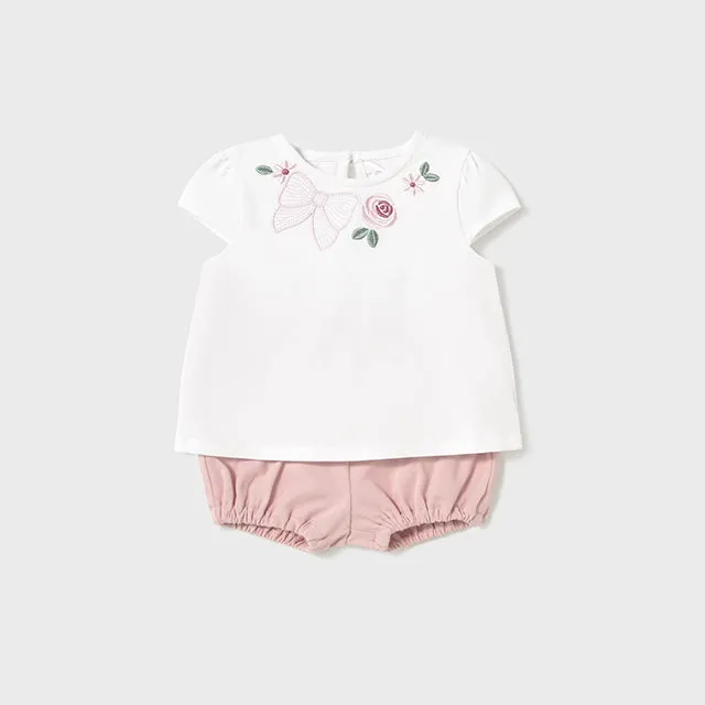NEW SS25 Mayoral Baby Girls Outfit 1663 White/Pink