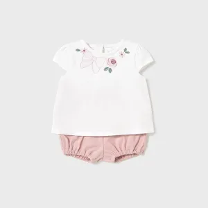 NEW SS25 Mayoral Baby Girls Outfit 1663 White/Pink
