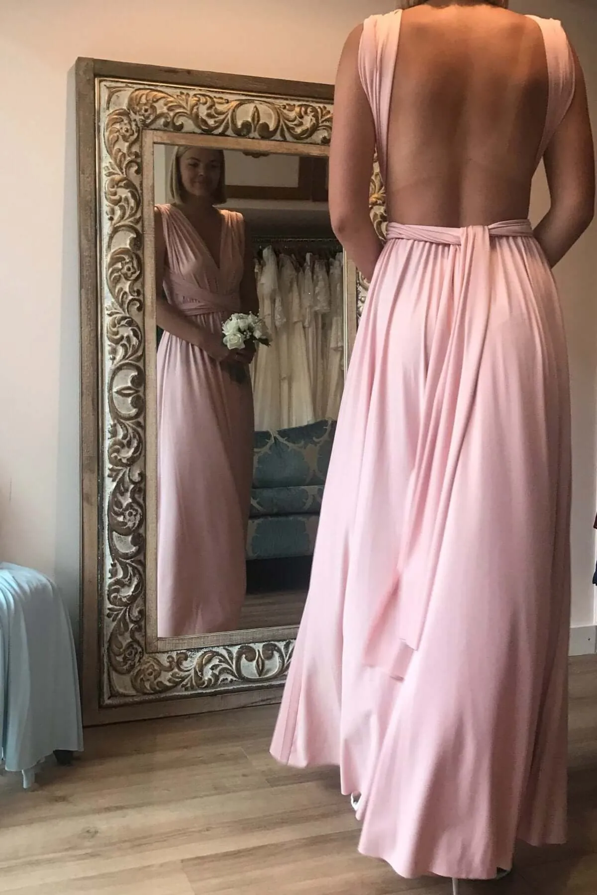 Nude Pink Convertible Infinity bridesmaid dress Express NZ wide