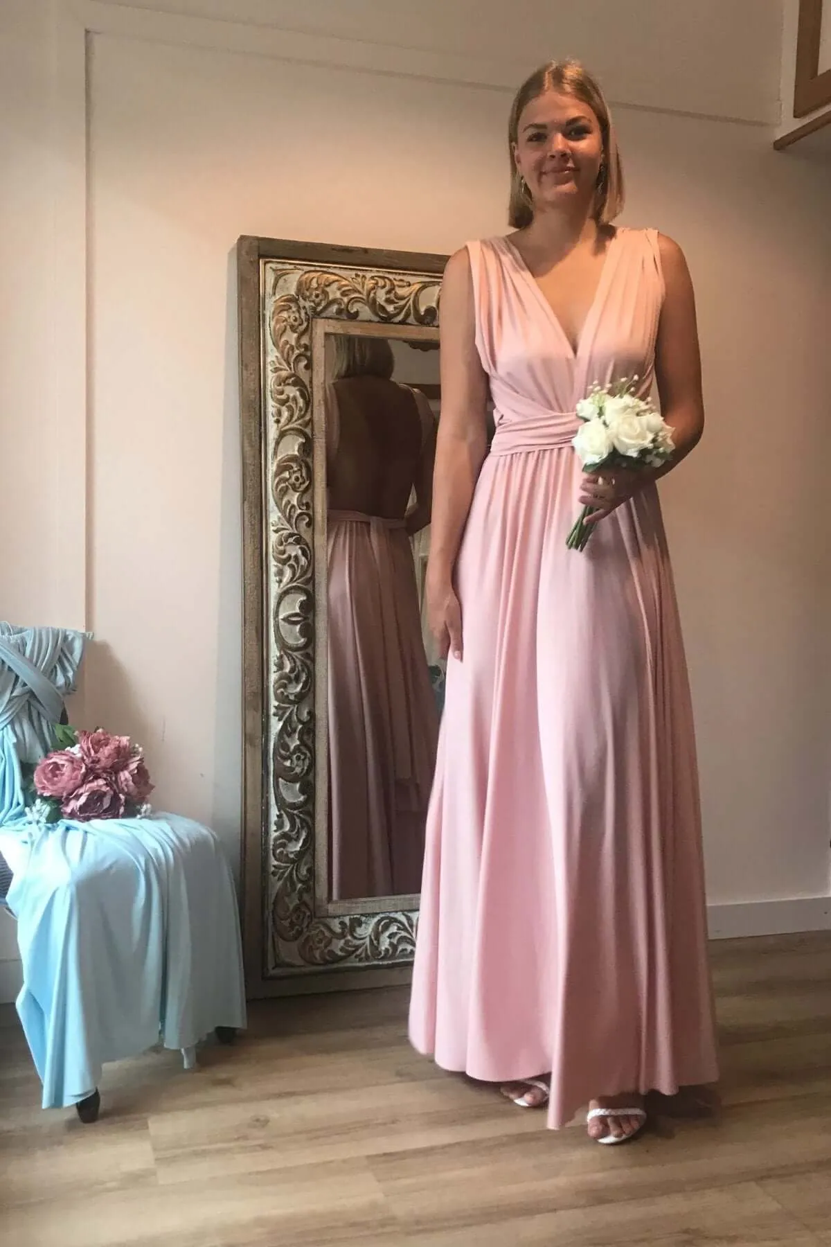 Nude Pink Convertible Infinity bridesmaid dress Express NZ wide