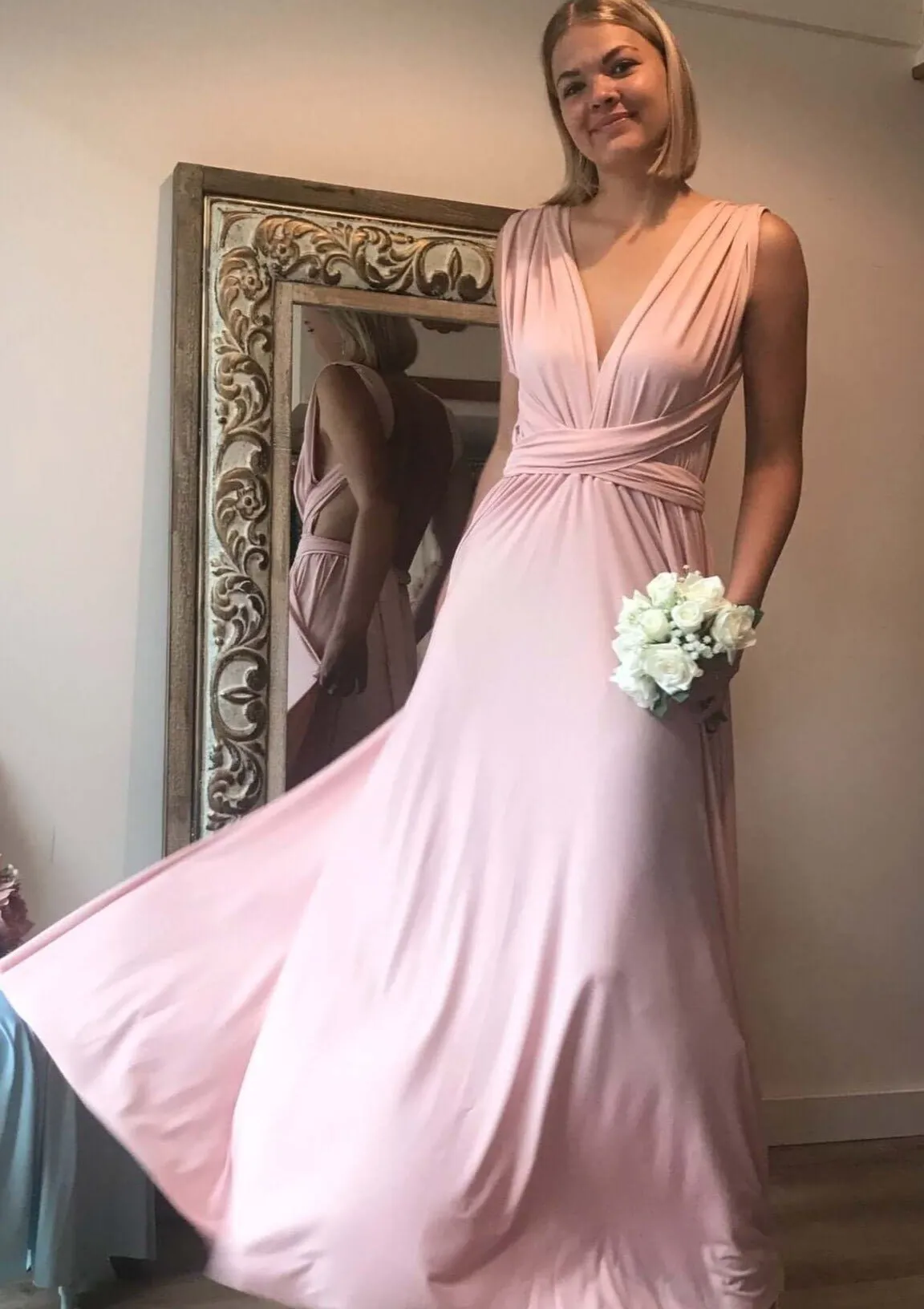 Nude Pink Convertible Infinity bridesmaid dress Express NZ wide