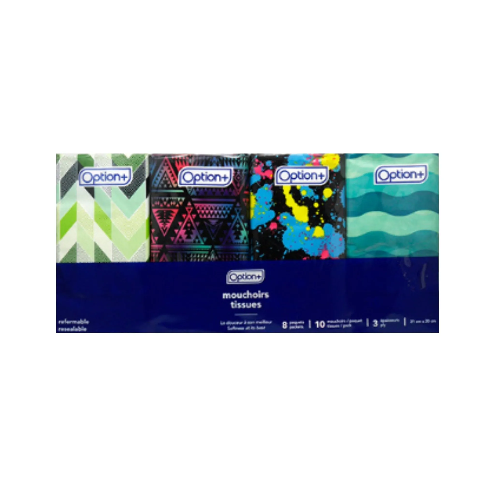 Option  Pocket Tissues 8 pack