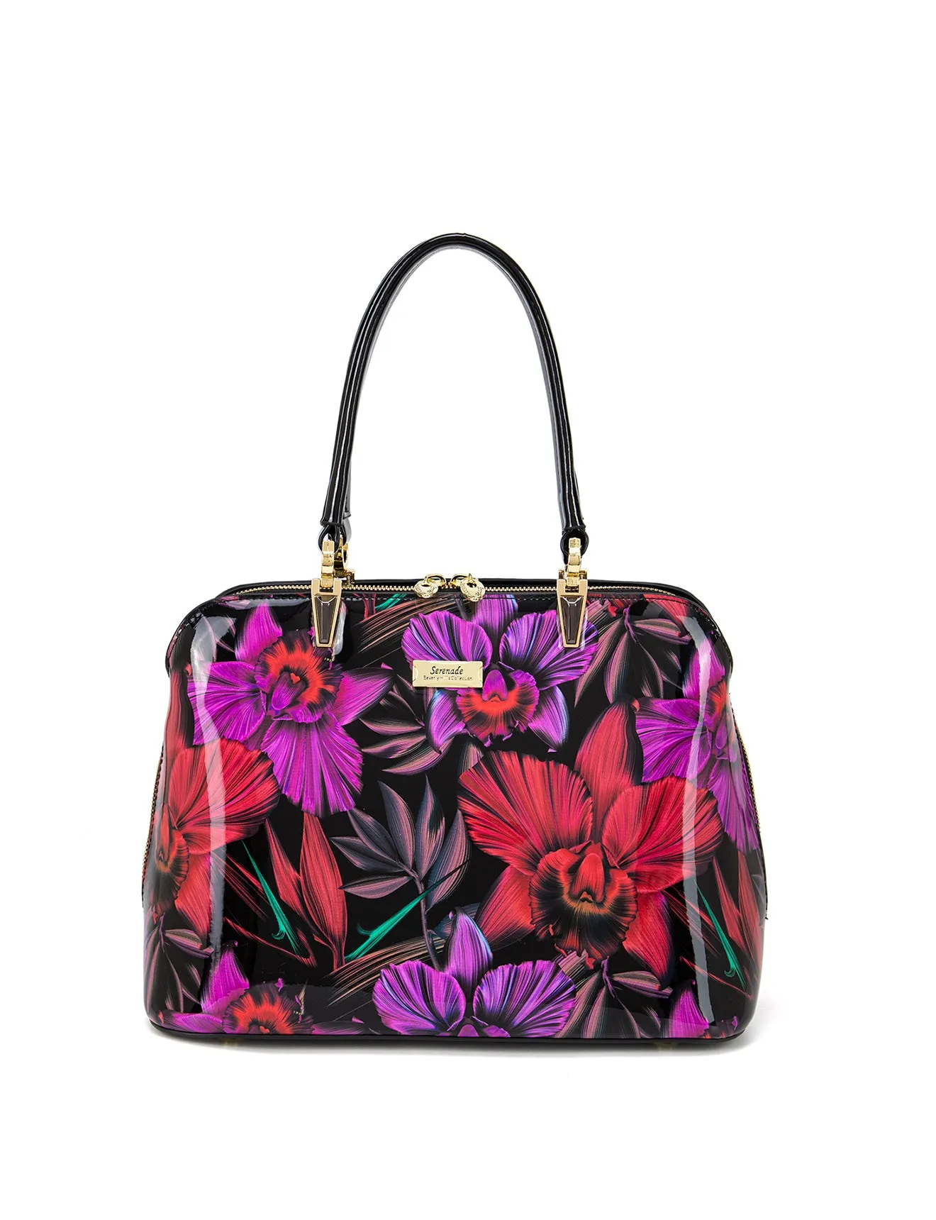 ORCHID TRIPLE COMPARTMENT LEATHER BAG- SF15-8137