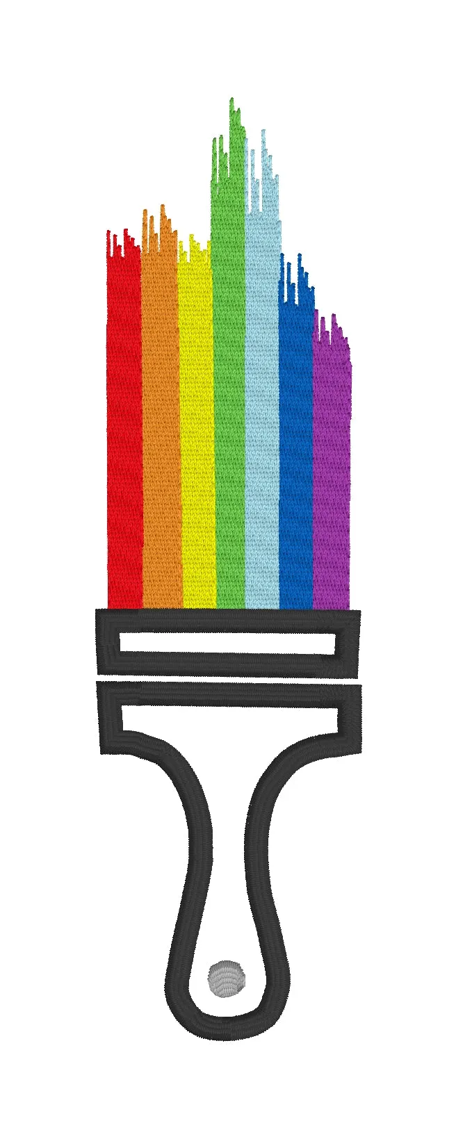 Paint brush sketchy applique machine embroidery design (4 sizes included) DIGITAL DOWNLOAD