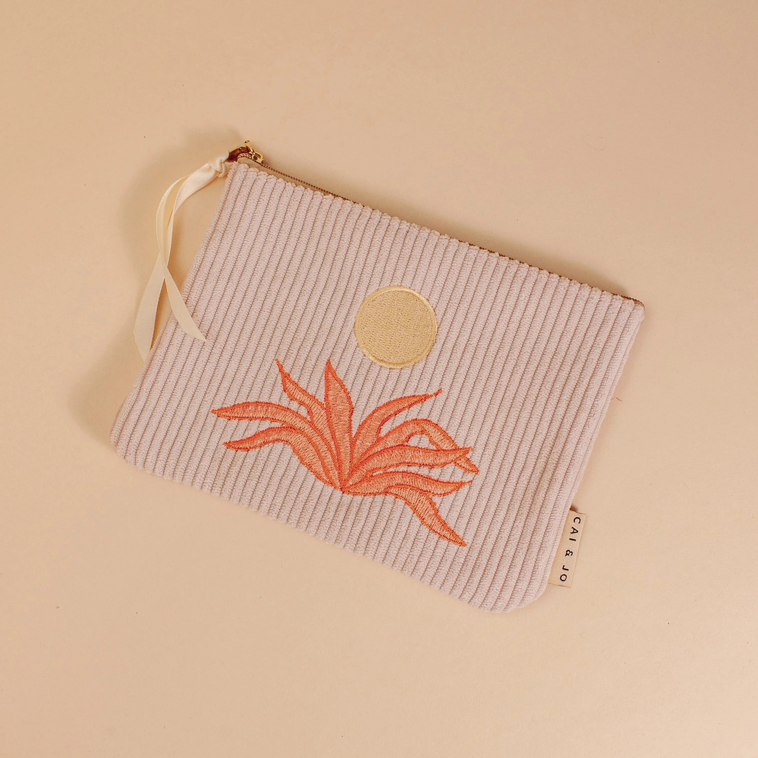 Pale Pink Corduroy Pouch