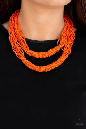 Paparazzi - Right as Rainforest - Orange  Seed Bead Necklace