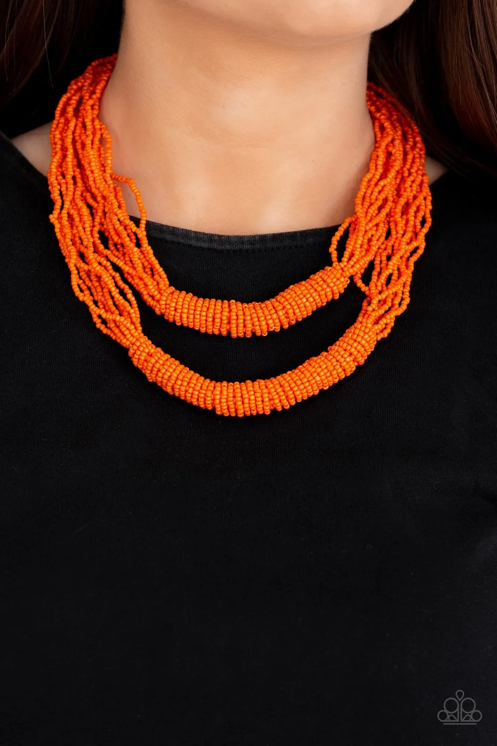Paparazzi - Right as Rainforest - Orange  Seed Bead Necklace
