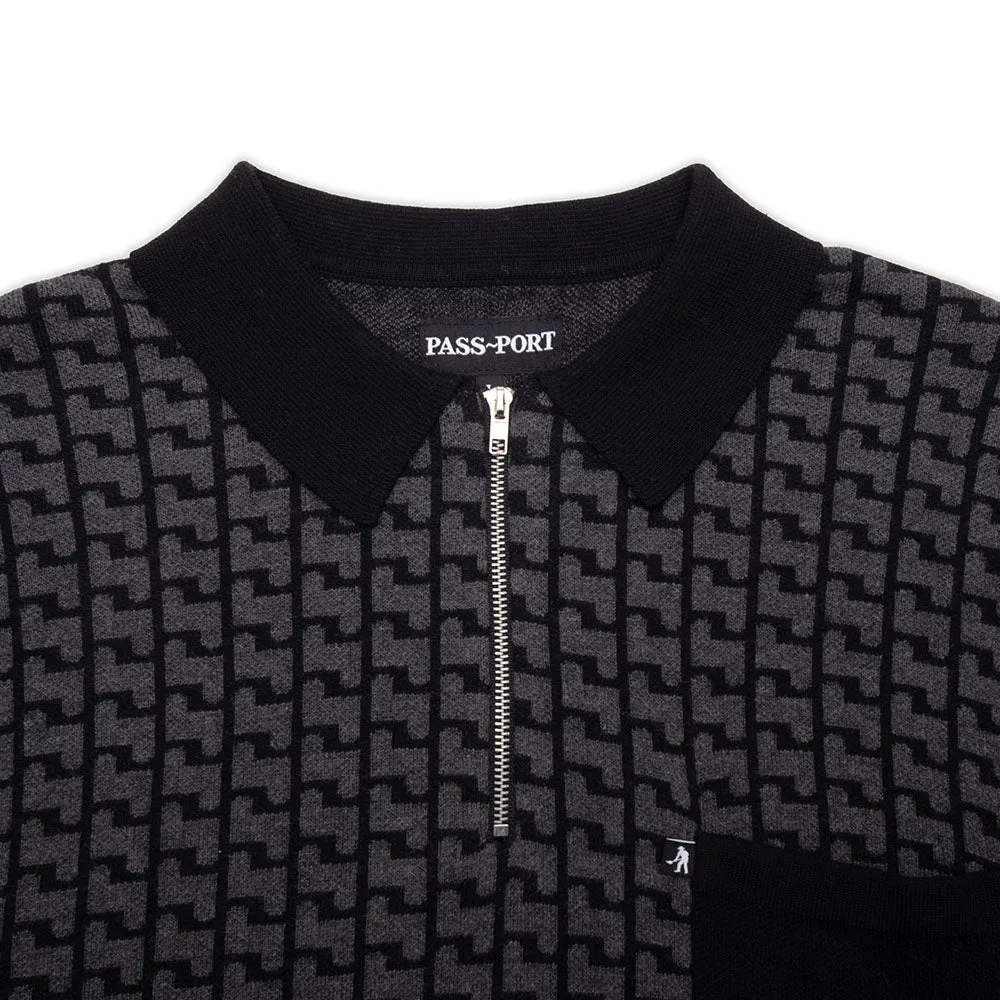 Pass~Port Drain Knit Polo Black