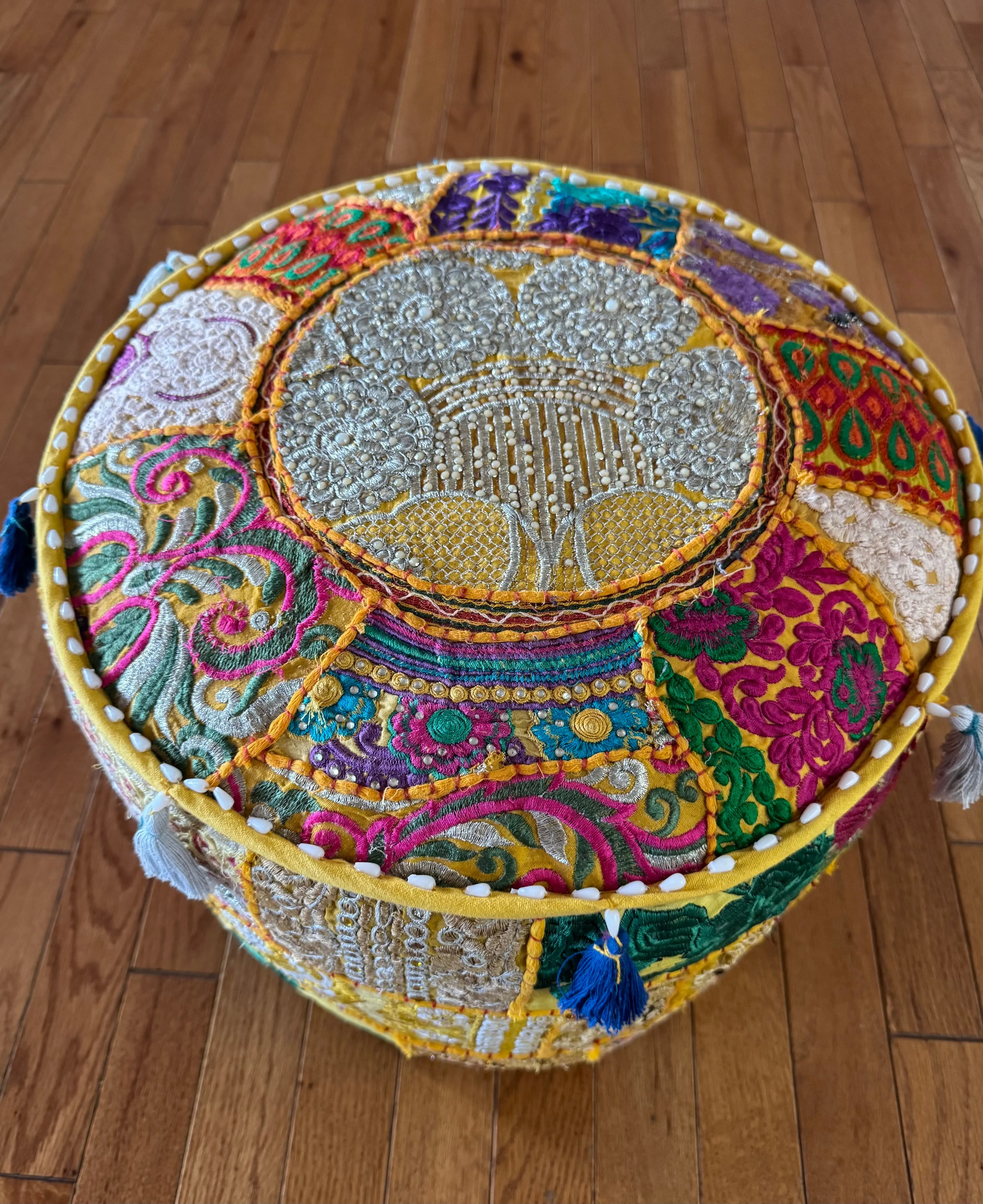 Patchwork Pouf Ottoman ~ Medium Size