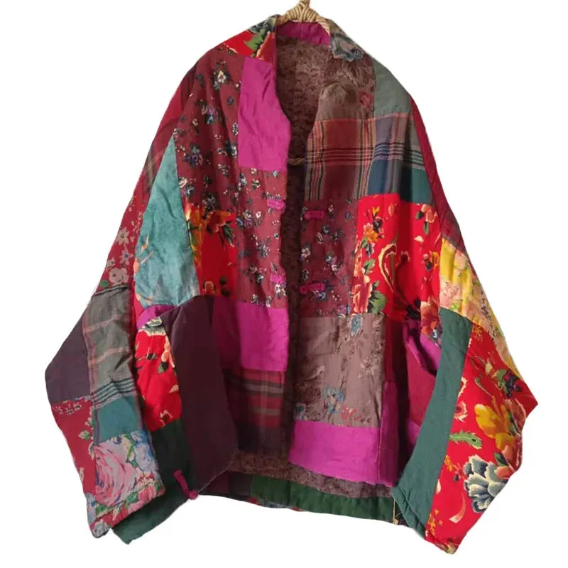 Patchwork Vintage Doku Kısa Ceket