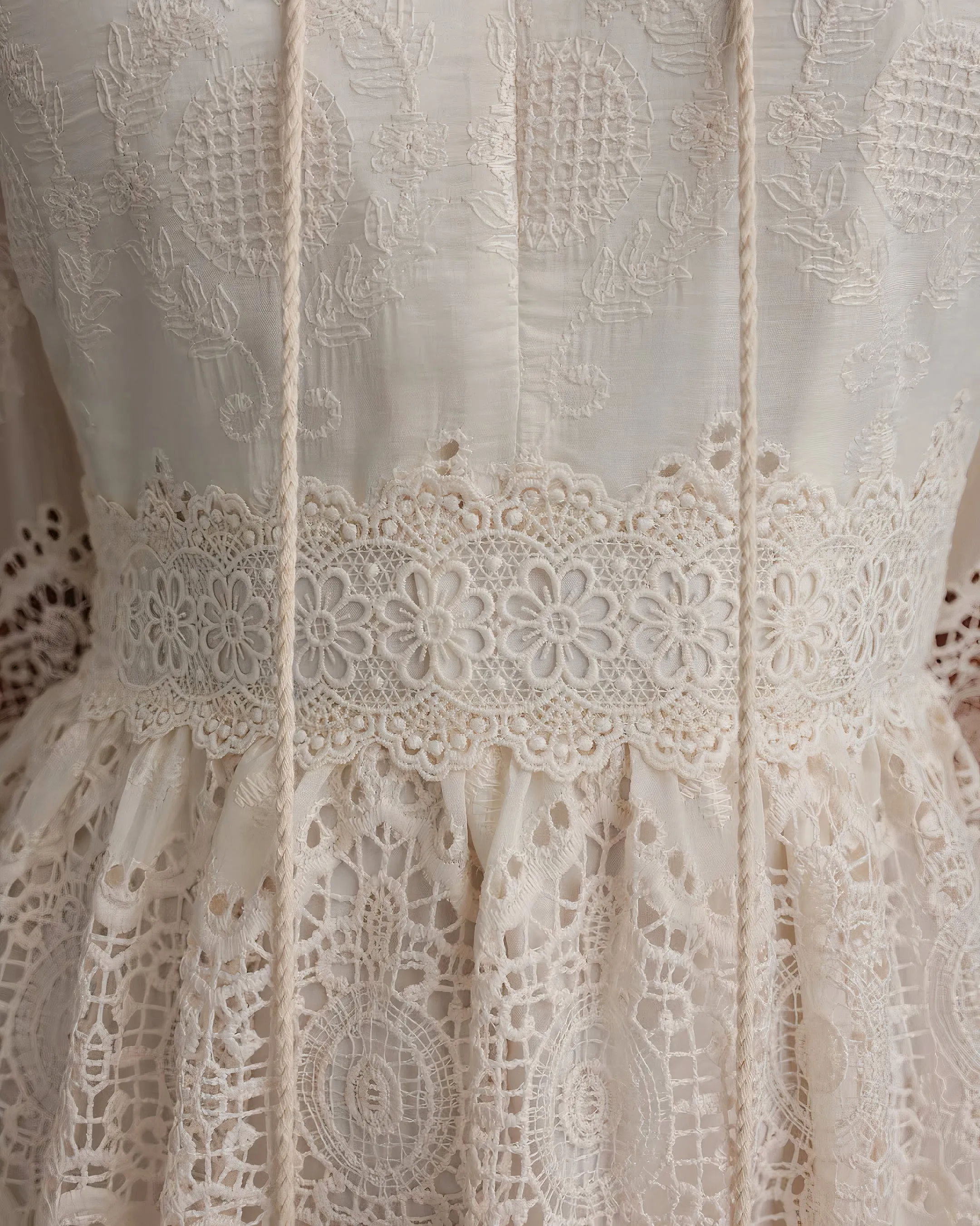 Pearl Embroidered Lace Midi Dress