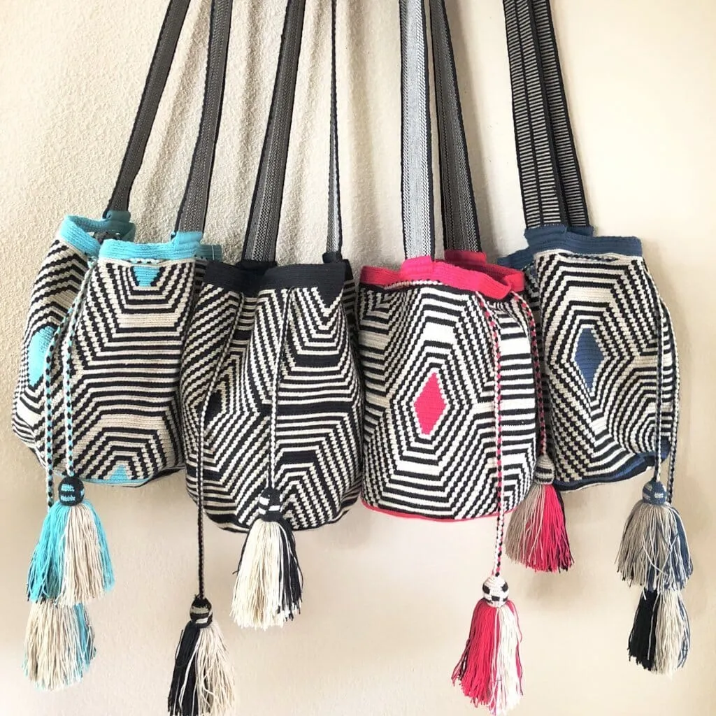 Perissa Beach Fashion Crochet Bags -  Black & off-white Bags
